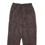 KHAADI Womens Cotton Blend Relaxed Brown Black Swirl Patterned Trousers W25 L26