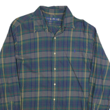 RALPH LAUREN Mens Green & Navy Check Shirt XL Cotton Blend Long Sleeve Button