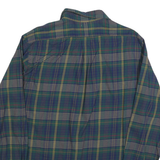 RALPH LAUREN Mens Green & Navy Check Shirt XL Cotton Blend Long Sleeve Button