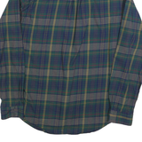 RALPH LAUREN Mens Green & Navy Check Shirt XL Cotton Blend Long Sleeve Button
