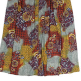 PLUS Womens Multicolour Floral Print Pleated Midi Polyester Skirt L Comfortable
