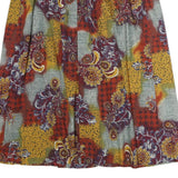 PLUS Womens Multicolour Floral Print Pleated Midi Polyester Skirt L Comfortable