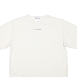 REEBOK Mens White V-Neck Modern T-Shirt M Short Sleeve Polyester Lightweight