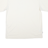 REEBOK Mens White V-Neck Modern T-Shirt M Short Sleeve Polyester Lightweight