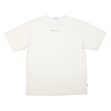 REEBOK Mens White V-Neck Modern T-Shirt M Short Sleeve Polyester Lightweight