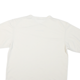 REEBOK Mens White V-Neck Modern T-Shirt M Short Sleeve Polyester Lightweight