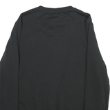 ADIDAS Womens Black Crew Neck L Logo Printed Cotton Blend Sweatshirt Casual