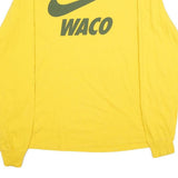 NIKE Mens Yellow Waco Graphic T-Shirt XL Long Sleeve Crew Neck Cotton Comfort