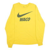 NIKE Mens Yellow Waco Graphic T-Shirt XL Long Sleeve Crew Neck Cotton Comfort