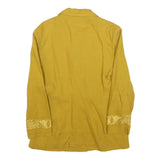 CHRISTIAN ILINARES Womens Yellow Linen Blend Jacket M Button Embroidered