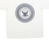 MJ SOFFE Mens White United States Navy Crew Neck Short Sleeve T-Shirt XL Graphic