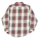 TIMBERLAND Mens White & Red Plaid Long Sleeve Shirt L Cotton Blend Casual