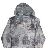 FUCHS & SCHMITT Womens Grey Jacket L Polyester Blend Printed Zip Hooded Casual