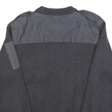 PROTECTAS Mens Black Patterned Jumper Crew Neck Basic Knit XS Patchwork Workwear