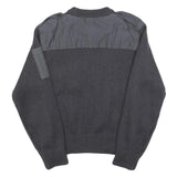 PROTECTAS Mens Black Patterned Jumper Crew Neck Basic Knit XS Patchwork Workwear