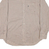 LEVI'S Mens Beige Brown Check Shirt L Cotton Blend Long Sleeve Button Front