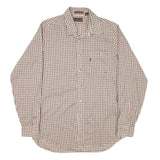 LEVI'S Mens Beige Brown Check Shirt L Cotton Blend Long Sleeve Button Front