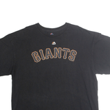 MAJESTIC Mens Black Giants Graphic T-Shirt 2XL Short Sleeve Crew Neck Sportswear