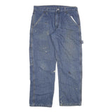 CARHARTT Mens Jeans Blue Regular Straight Denim W30 L27 Workwear Rugged Zip