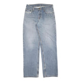 CARHARTT Mens Regular Fit Light Blue Denim Straight Leg Jeans W29 L32 Zip