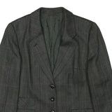 HENSEL AND MORTENSEN Womens Grey Wool Classic Jacket M Herringbone Check Pattern