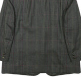 HENSEL AND MORTENSEN Womens Grey Wool Classic Jacket M Herringbone Check Pattern