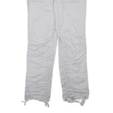 INC Womens White Cotton Blend Regular Leg Trousers W32 L28 Casual Zip Closure