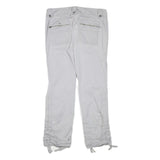 INC Womens White Cotton Blend Regular Leg Trousers W32 L28 Casual Zip Closure