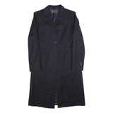LORO PIANA Womens Navy Blue Jacket S Synthetic Button Woolblend Classic Formal