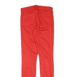 Womens Cotton Red Slim Skinny Trousers W24 L28 Slim Fit Zip Closure