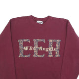 LEE Womens Maroon Paisley WBC Angels Crew Neck L Sweatshirt Pullover Cotton