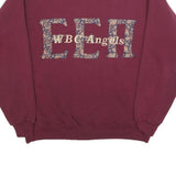 LEE Womens Maroon Paisley WBC Angels Crew Neck L Sweatshirt Pullover Cotton