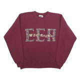 LEE Womens Maroon Paisley WBC Angels Crew Neck L Sweatshirt Pullover Cotton