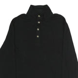 NAUTICA Mens Black Pullover XL Button Neck Cotton Sweatshirt Casual Wear