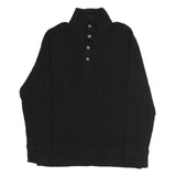 NAUTICA Mens Black Pullover XL Button Neck Cotton Sweatshirt Casual Wear