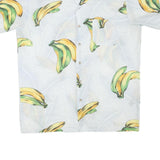 BIG KANAKA Mens White Banana Print Cotton Blend Shirt XL Casual Summer Short
