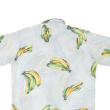 BIG KANAKA Mens White Banana Print Cotton Blend Shirt XL Casual Summer Short