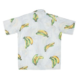 BIG KANAKA Mens White Banana Print Cotton Blend Shirt XL Casual Summer Short