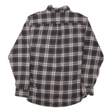 JACHS Mens Black & White Plaid Cotton Blend Shirt L Casual Long Sleeve Button