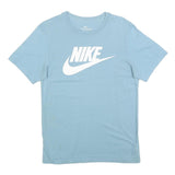 NIKE Mens Blue Slogan T-Shirt S Short Sleeve Crew Neck Cotton Blend Casual