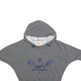 LEVI'S Girls Grey Cotton Blend Hoodie 8Y S F San Francisco Logo Pullover