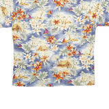 CLAUDIE PIERLOT Mens Blue Orange Floral Cotton Short Sleeve Shirt L Casual
