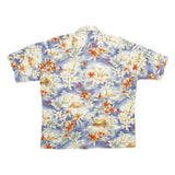 CLAUDIE PIERLOT Mens Blue Orange Floral Cotton Short Sleeve Shirt L Casual