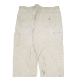 CARHARTT Mens Regular Fit Beige Cotton Blend Zip Trousers W38 L32 Workwear