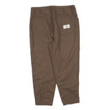 Womens Brown Wool Blend Regular Fit Straight Trousers W32 L25 Classic Style