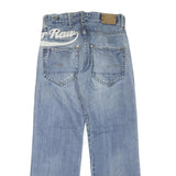 G-STAR Womens Blue Regular Straight Denim Light W30 L30 Embroidered Logo Zip
