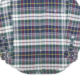 TOMMY HILFIGER Mens Green & Navy Check Shirt M Button Down Long Sleeve Cotton
