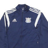 ADIDAS Mens Navy Blue White Logo Track Jacket M Polyester Blend Zip