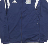 ADIDAS Mens Navy Blue White Logo Track Jacket M Polyester Blend Zip