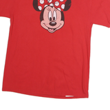 HANES Womens Red Minnie Mouse Graphic T-Shirt M Short Sleeve Crew Neck Cartoon